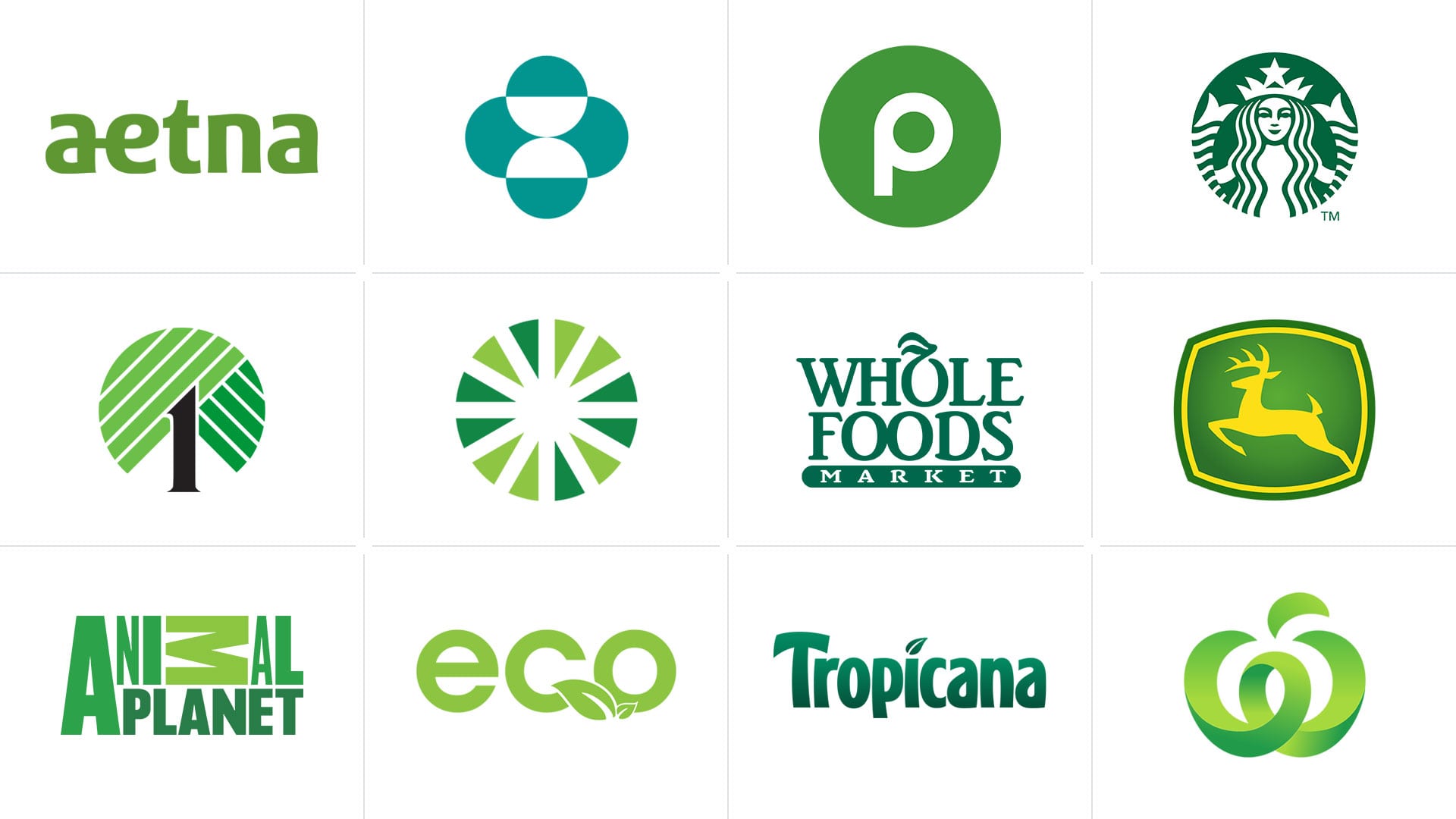 Green Color Usage Examples in Popular Logos