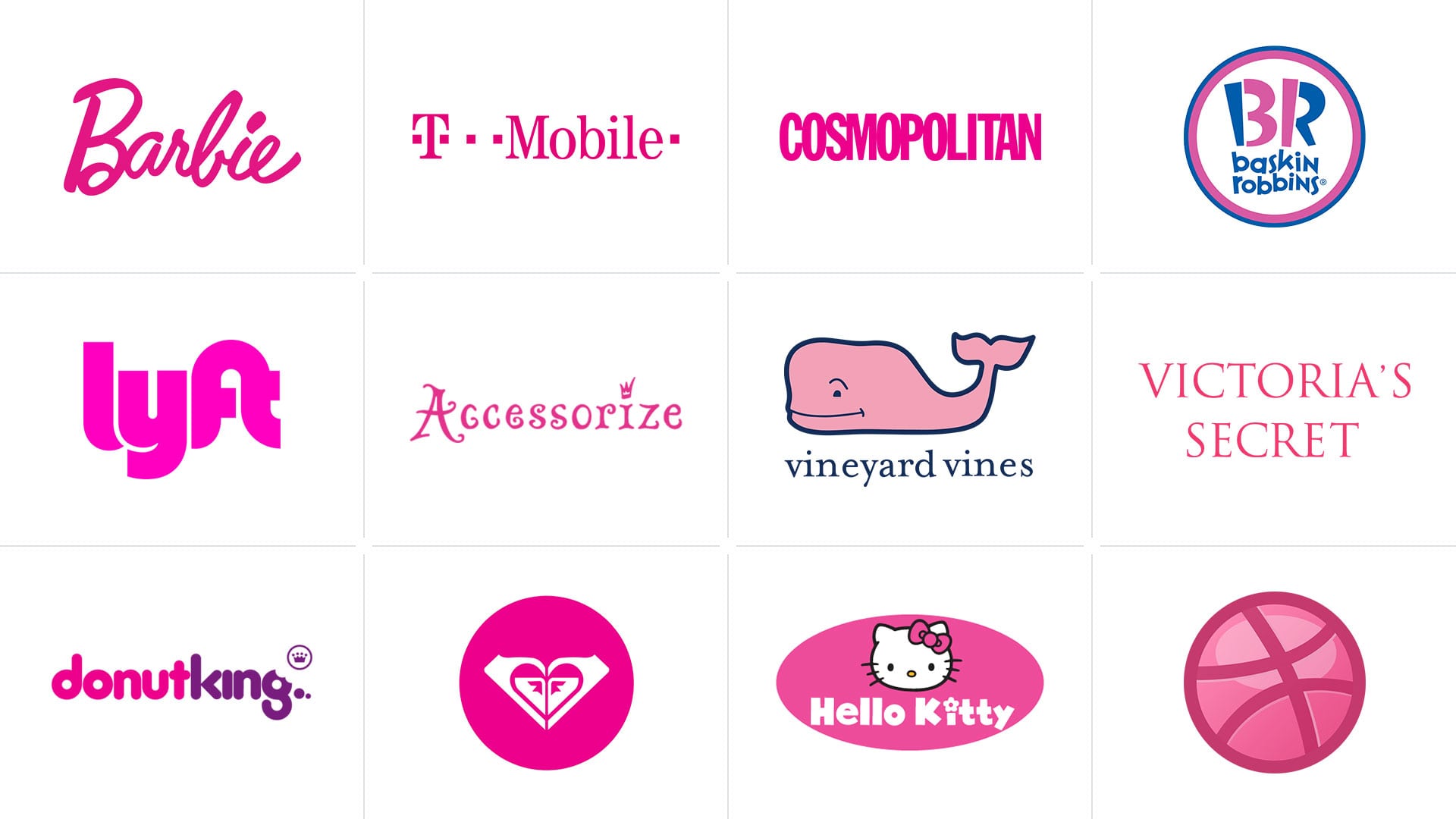 Pink Color Usage Examples in Popular Logos