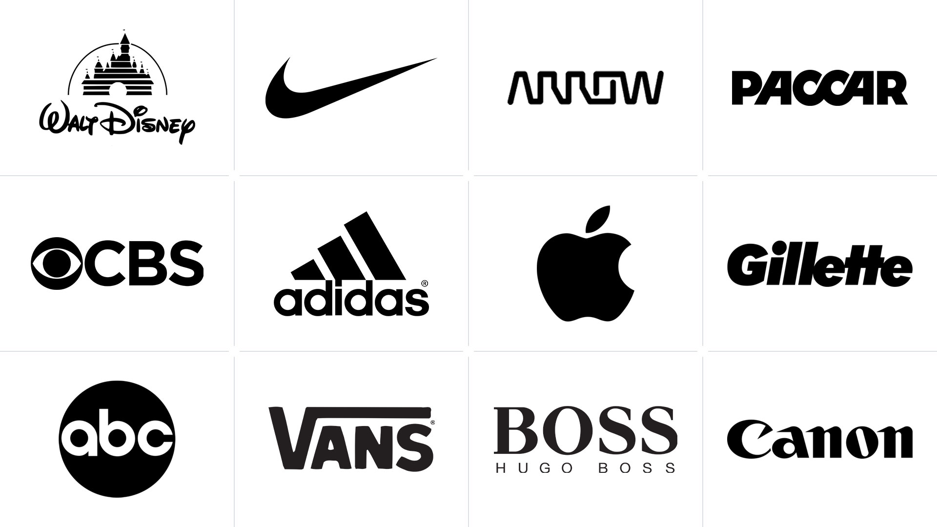 Black Color Usage Examples in Popular Logos